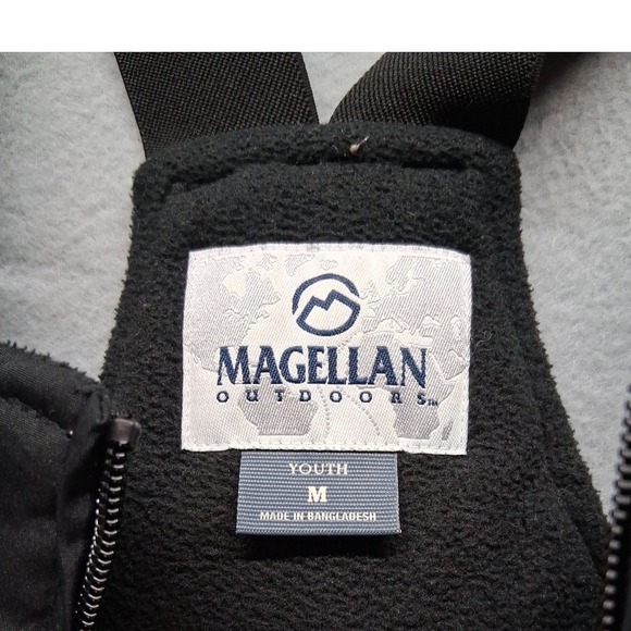 Magellan Outdoor Ski Overall 3 Pockets Youth M Black, Adjustable Strap - Picture 3 of 9